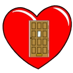 Gif animé coeur porte